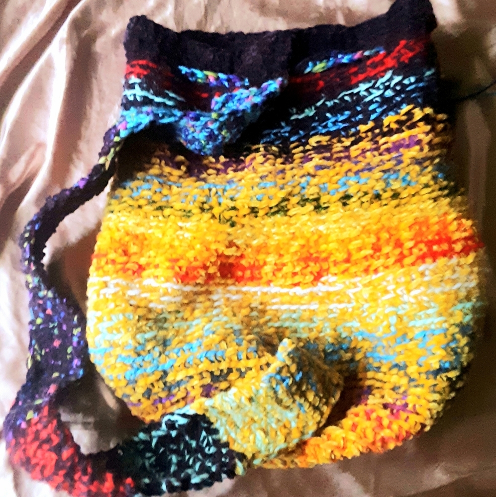 Crocheted Sling Backpack Bag